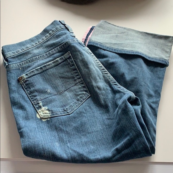7 seven for mankind crop boy cut jeans size 26 - Picture 5 of 6